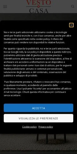 Anteprima del sito VestoCasa, media di Italia per articoli sponsorizzati