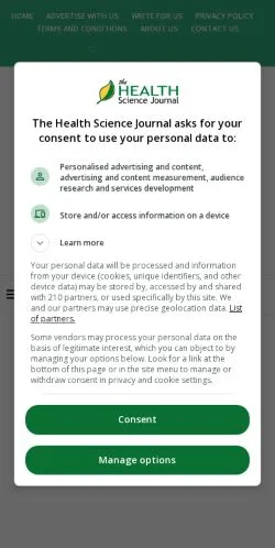 Anteprima del sito The Health Science Journal, media di Stati Uniti per articoli sponsorizzati