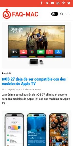 Aperçu du site Faq-mac, média de Espagne pour articles sponsorisés