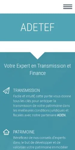Aperçu du site ADETEF, média de France pour articles sponsorisés