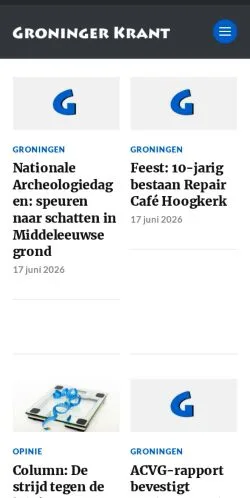 스폰서 기사용 네덜란드 매체 Groninger Krant 사이트 미리보기