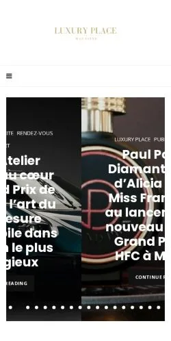 Anteprima del sito Luxury Place Magazine, media di Francia per articoli sponsorizzati
