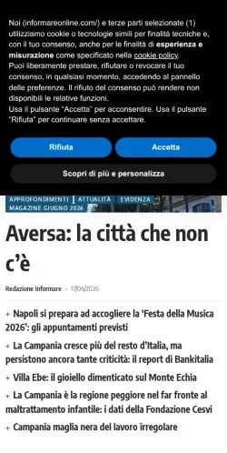 Anteprima del sito Informareonline, media di Italia per articoli sponsorizzati