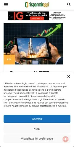 Anteprima del sito RisparmiOggi, media di Italia per articoli sponsorizzati