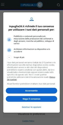 Anteprima del sito In Puglia 24, media di Italia per articoli sponsorizzati