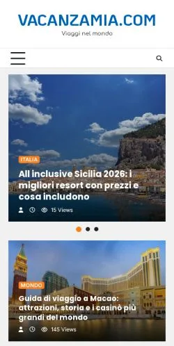 Forhåndsvisning af Vacanzamia, medie fra Italien til sponsorerede artikler