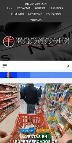 Podgląd witryny Economis, medium z kraju Argentyna do artykułów sponsorowanych