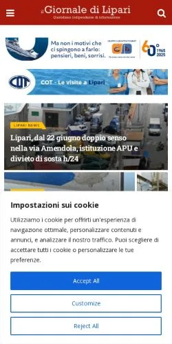 Anteprima del sito Il Giornale Di Lipari, media di Italia per articoli sponsorizzati