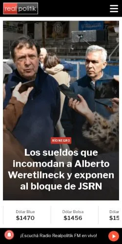 Anteprima del sito Realpolitik, media di Argentina per articoli sponsorizzati