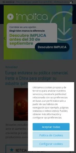 Anteprima del sito Industria Química, media di Spagna per articoli sponsorizzati