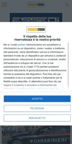 Anteprima del sito Reggio 2000, media di Italia per articoli sponsorizzati