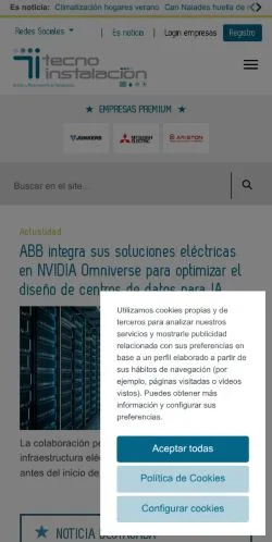 Podgląd witryny Tecnoinstalación, medium z kraju Stany Zjednoczone do artykułów sponsorowanych