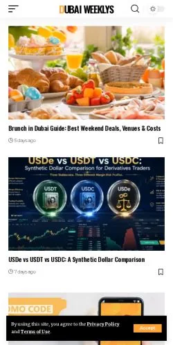 Podgląd witryny Dubai Weeklys, medium z kraju Stany Zjednoczone do artykułów sponsorowanych