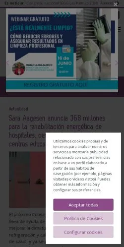 Anteprima del sito InfoGeriatría, media di Spagna per articoli sponsorizzati