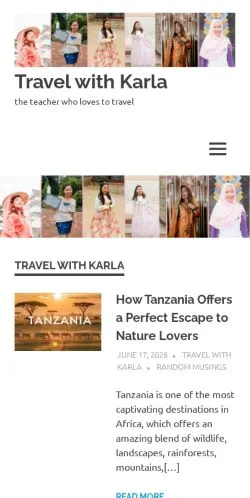 스폰서 기사용 미국 매체 Travel With Karla 사이트 미리보기