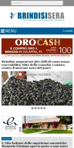 Aperçu du site BrindisiSera, média de Italie pour articles sponsorisés