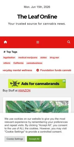 Vista previa del sitio The Leaf Online, medio de Estados Unidos para artículos patrocinados