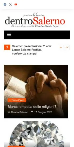 スポンサード記事向けのイタリアメディア、Dentro Salernoのサイトプレビュー