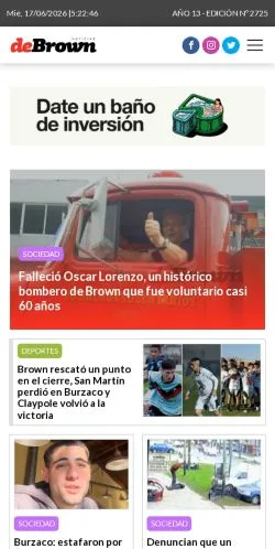 Forhåndsvisning af Debrown Noticias, medie fra Argentina til sponsorerede artikler