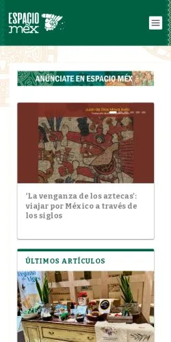 스폰서 기사용 스페인 매체 Espacio Mex 사이트 미리보기