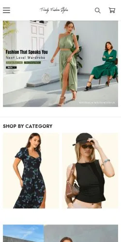 Podgląd witryny Trendy Fashion Styles, medium z kraju Stany Zjednoczone do artykułów sponsorowanych