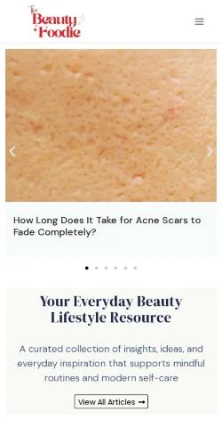 Anteprima del sito TheBeautyFoodie, media di Stati Uniti per articoli sponsorizzati
