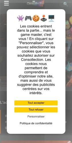 Aperçu du site Consollection, média de France pour articles sponsorisés