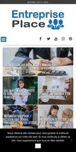 Anteprima del sito Entreprise Place, media di Francia per articoli sponsorizzati