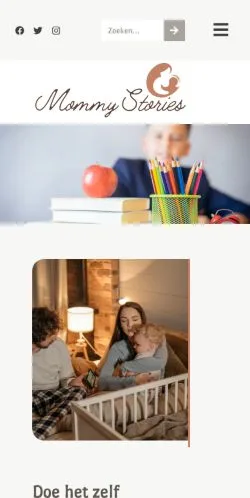 Anteprima del sito Mommy Stories, media di Paesi Bassi per articoli sponsorizzati