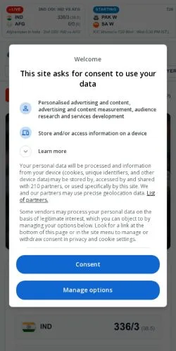 Forhåndsvisning av nettstedet Cricwaves, medium fra USA for sponsede artikler
