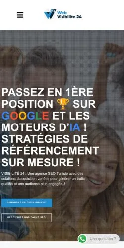 Podgląd witryny Agence SEO Tunisie, medium z kraju Francja do artykułów sponsorowanych