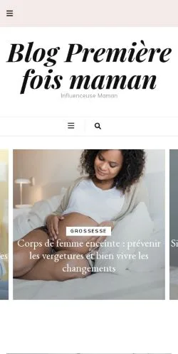 Vista previa del sitio Première Fois Maman, medio de Francia para artículos patrocinados