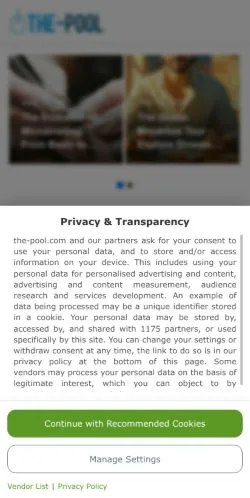 Aperçu du site The Pool, média de États-Unis pour articles sponsorisés