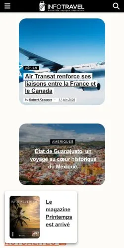 Anteprima del sito InfoTravel, media di Francia per articoli sponsorizzati