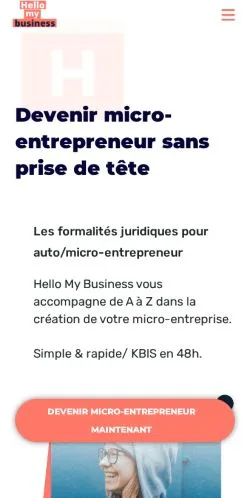 Preview of the Hello My Business website, a media outlet in France for sponsored articles
