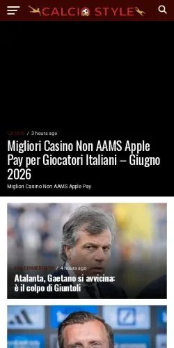スポンサード記事向けのイタリアメディア、Calcio Styleのサイトプレビュー