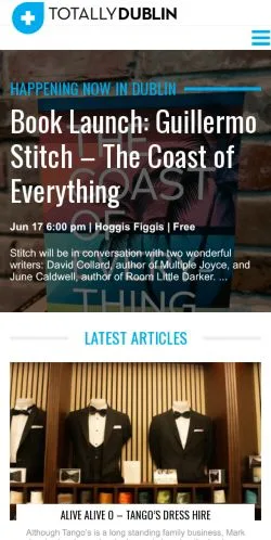 Anteprima del sito Totally Dublin, media di Irlanda per articoli sponsorizzati