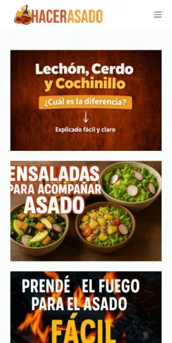 Podgląd witryny HacerAsado, medium z kraju Argentyna do artykułów sponsorowanych