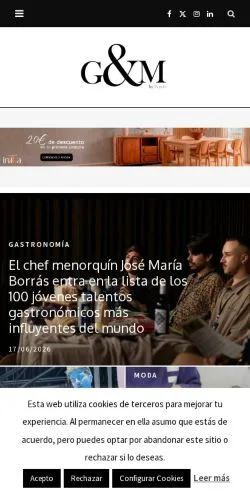 Anteprima del sito Gastronomía y Moda, media di Spagna per articoli sponsorizzati