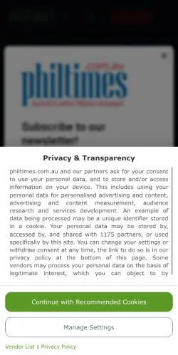 Podgląd witryny The Philippine Times, medium z kraju Australia do artykułów sponsorowanych