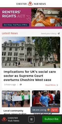 Podgląd witryny Chester Nub News, medium z kraju Wielka Brytania do artykułów sponsorowanych
