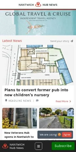 Anteprima del sito Nantwich Nub News, media di Regno Unito per articoli sponsorizzati