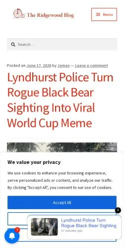 Anteprima del sito The Ridgewood Blog, media di Stati Uniti per articoli sponsorizzati
