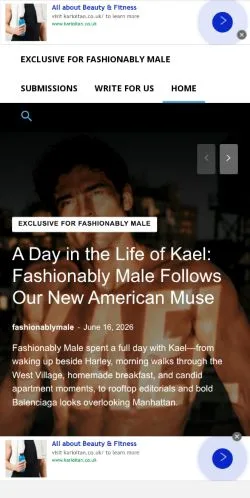 Anteprima del sito Fashionably Male, media di Stati Uniti per articoli sponsorizzati