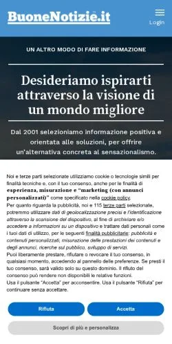 Anteprima del sito Buone Notizie, media di Italia per articoli sponsorizzati