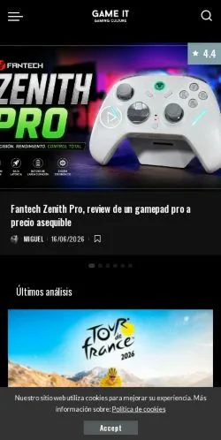 Sponsorlu makaleler için İspanya medyası Game It sitesinin önizlemesi