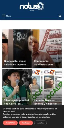 スポンサード記事向けのメキシコメディア、Periódico Notusのサイトプレビュー