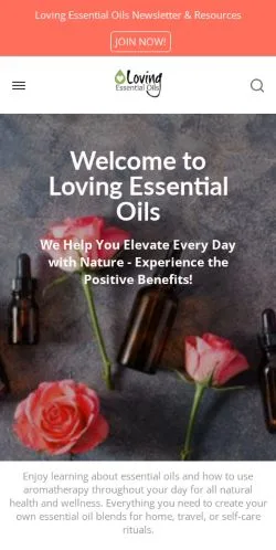 Voorbeeld van de site Loving Essential Oils, medium uit Verenigde Staten voor gesponsorde artikelen