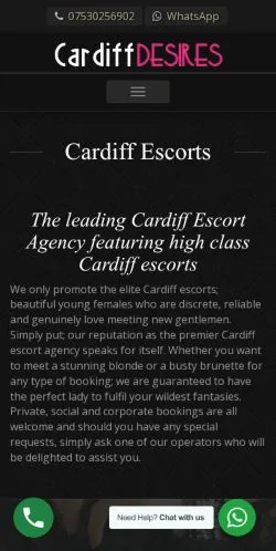 스폰서 기사용 영국 매체 Cardiff Desires 사이트 미리보기