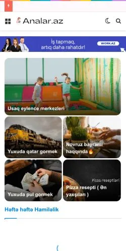 Anteprima del sito Analar Qadınlar, media di Stati Uniti per articoli sponsorizzati